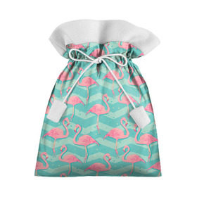 Подарочный 3D мешок с принтом flamingo в Курске, 100% полиэстер | Размер: 29*39 см | flamingo | абстракция | фламинго