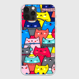 Чехол для iPhone 12 Pro Max с принтом Котики в Курске, Силикон |  | Тематика изображения на принте: кошки | паттерн | разноцветный | яркий
