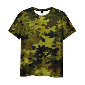 Мужская футболка 3D с принтом Camouflage в Курске, 100% полиэфир | прямой крой, круглый вырез горловины, длина до линии бедер | камуфляж | хаки