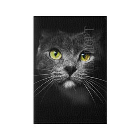 Обложка для паспорта матовая кожа с принтом Кошачий взгляд в Курске, натуральная матовая кожа | размер 19,3 х 13,7 см; прозрачные пластиковые крепления | взгляд | взор | глаза | киска | кот | котёнок | кошка | усы