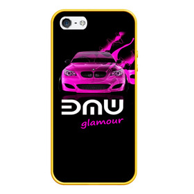 Чехол для iPhone 5/5S матовый с принтом BMW glamour в Курске, Силикон | Область печати: задняя сторона чехла, без боковых панелей | bmw | m5 | pink | авто | автомобиль | бмв | гламур | машина | розовый | стиль | тачка | элита