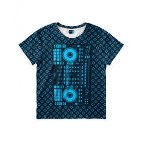 Детская футболка 3D с принтом DJ Vinyl в Курске, 100% гипоаллергенный полиэфир | прямой крой, круглый вырез горловины, длина до линии бедер, чуть спущенное плечо, ткань немного тянется | Тематика изображения на принте: 