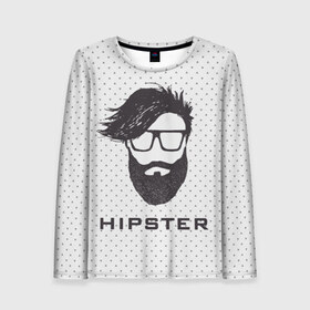 Женский лонгслив 3D с принтом Hipster в Курске, 100% полиэстер | длинные рукава, круглый вырез горловины, полуприлегающий силуэт | hair | hipster | man | волосы | мужчина | парень | прическа | хипстер