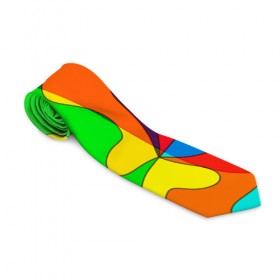 Галстук 3D с принтом Прикольная радуга в Курске, 100% полиэстер | Длина 148 см; Плотность 150-180 г/м2 | разноцветный | яркий
