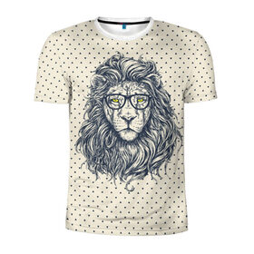 Мужская футболка 3D спортивная с принтом SWAG Lion в Курске, 100% полиэстер с улучшенными характеристиками | приталенный силуэт, круглая горловина, широкие плечи, сужается к линии бедра | animal | cat | hipster | king | lion | животное | зверь | король | лев | очки | хипстер