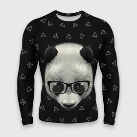 Мужской рашгард 3D с принтом Умная панда в Курске,  |  | Тематика изображения на принте: animal | bear | beast | hipster | panda | smart | животное | зверь | медведь | очки | панда | свэг | умный | хипстер