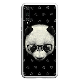 Чехол для Honor 20 с принтом Умная панда в Курске, Силикон | Область печати: задняя сторона чехла, без боковых панелей | animal | bear | beast | hipster | panda | smart | животное | зверь | медведь | очки | панда | свэг | умный | хипстер