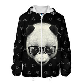 Мужская куртка 3D с принтом Умная панда в Курске, ткань верха — 100% полиэстер, подклад — флис | прямой крой, подол и капюшон оформлены резинкой с фиксаторами, два кармана без застежек по бокам, один большой потайной карман на груди. Карман на груди застегивается на липучку | Тематика изображения на принте: animal | bear | beast | hipster | panda | smart | животное | зверь | медведь | очки | панда | свэг | умный | хипстер