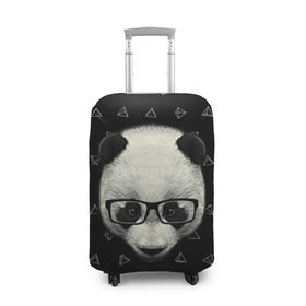 Чехол для чемодана 3D с принтом Умная панда в Курске, 86% полиэфир, 14% спандекс | двустороннее нанесение принта, прорези для ручек и колес | animal | bear | beast | hipster | panda | smart | животное | зверь | медведь | очки | панда | свэг | умный | хипстер