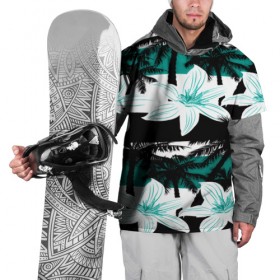 Накидка на куртку 3D с принтом Тропические цветы в Курске, 100% полиэстер |  | Тематика изображения на принте: 