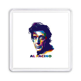 Магнит 55*55 с принтом Al Pacino в Курске, Пластик | Размер: 65*65 мм; Размер печати: 55*55 мм | Тематика изображения на принте: актёр | аль пачино | артист | звезда | кино | киноактёр | кинозвезда | кинофильм | роль