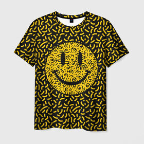 Мужская футболка 3D с принтом Радостный смайл в Курске, 100% полиэфир | прямой крой, круглый вырез горловины, длина до линии бедер | funny | joke | smile | радость | смайл | смех | улыбка | шутка