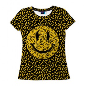 Женская футболка 3D с принтом Радостный смайл в Курске, 100% полиэфир ( синтетическое хлопкоподобное полотно) | прямой крой, круглый вырез горловины, длина до линии бедер | funny | joke | smile | радость | смайл | смех | улыбка | шутка