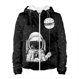 Женская куртка 3D с принтом Астронавт с шариком в Курске, ткань верха — 100% полиэстер, подклад — флис | прямой крой, подол и капюшон оформлены резинкой с фиксаторами, два кармана без застежек по бокам, один большой потайной карман на груди. Карман на груди застегивается на липучку | astronaut | cosmonaut | cosmos | dead | galaxy | moon | planet | space | star | universe | астронавт | вселенная | галактика | звезды | космонавт | космос | луна | планета | шарик