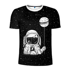 Мужская футболка 3D спортивная с принтом Астронавт с шариком в Курске, 100% полиэстер с улучшенными характеристиками | приталенный силуэт, круглая горловина, широкие плечи, сужается к линии бедра | astronaut | cosmonaut | cosmos | dead | galaxy | moon | planet | space | star | universe | астронавт | вселенная | галактика | звезды | космонавт | космос | луна | планета | шарик