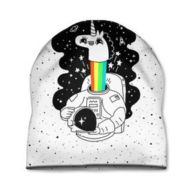 Шапка 3D с принтом Единорог астронавт в Курске, 100% полиэстер | универсальный размер, печать по всей поверхности изделия | astronaut | cosmonaut | cosmos | galaxy | planet | space | star | universe | астронавт | бесконечность | вселенная | галактика | единорог | звезды | космонавт | космос | планета