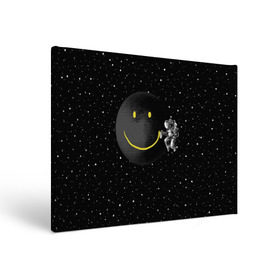 Холст прямоугольный с принтом Лунная улыбка в Курске, 100% ПВХ |  | astronaut | cosmonaut | cosmos | galaxy | meteor | moon | planet | smile | space | universe | астронавт | вселенная | галактика | звезды | космонавт | космос | луна | смайл | улыбка