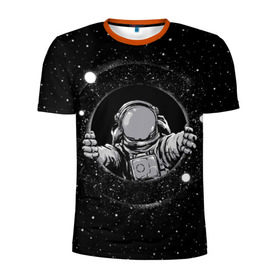 Мужская футболка 3D спортивная с принтом Черная дыра в Курске, 100% полиэстер с улучшенными характеристиками | приталенный силуэт, круглая горловина, широкие плечи, сужается к линии бедра | Тематика изображения на принте: astronaut | cosmonaut | cosmos | galaxy | meteor | moon | planet | space | star | universe | астронавт | бесконечность | вселенная | галактика | космонавт | космос | черная дыра