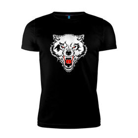 Мужская футболка премиум с принтом Волк в Курске, 92% хлопок, 8% лайкра | приталенный силуэт, круглый вырез ворота, длина до линии бедра, короткий рукав | 