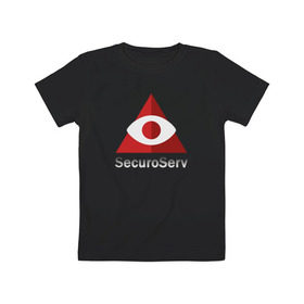 Детская футболка хлопок с принтом SecuroServ в Курске, 100% хлопок | круглый вырез горловины, полуприлегающий силуэт, длина до линии бедер | auto | grand | gta | theft | гта