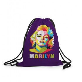 Рюкзак-мешок 3D с принтом Marilyn Monroe в Курске, 100% полиэстер | плотность ткани — 200 г/м2, размер — 35 х 45 см; лямки — толстые шнурки, застежка на шнуровке, без карманов и подкладки | marilyn monroe | актриса | звезда | кино | мэрилин монро | певица