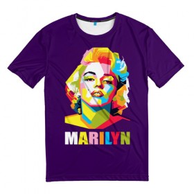 Мужская футболка 3D с принтом Marilyn Monroe в Курске, 100% полиэфир | прямой крой, круглый вырез горловины, длина до линии бедер | marilyn monroe | актриса | звезда | кино | мэрилин монро | певица