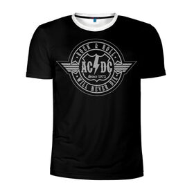 Мужская футболка 3D спортивная с принтом AC/DC 2 в Курске, 100% полиэстер с улучшенными характеристиками | приталенный силуэт, круглая горловина, широкие плечи, сужается к линии бедра | Тематика изображения на принте: 