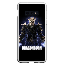 Чехол для Samsung S10E с принтом Dragonborn в Курске, Силикон | Область печати: задняя сторона чехла, без боковых панелей | game | the elder scrolls v: skyrim | драконорожденный | игра | игрок