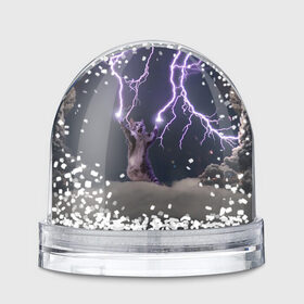 Водяной шар с принтом Грозовой кошак в Курске, Пластик | Изображение внутри шара печатается на глянцевой фотобумаге с двух сторон | lightning cat