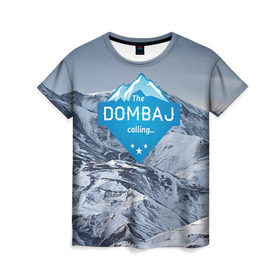 Женская футболка 3D с принтом Домбай в Курске, 100% полиэфир ( синтетическое хлопкоподобное полотно) | прямой крой, круглый вырез горловины, длина до линии бедер | Тематика изображения на принте: домбай