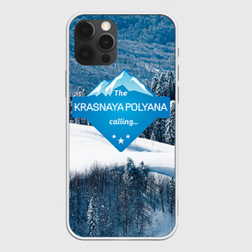 Чехол для iPhone 12 Pro с принтом Красная поляна в Курске, силикон | область печати: задняя сторона чехла, без боковых панелей | горнолыжный курорт | горы | зима | красная поляна | лыжи | парк | роза хуторов | снег | сноутборд | сочи