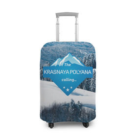 Чехол для чемодана 3D с принтом Красная поляна в Курске, 86% полиэфир, 14% спандекс | двустороннее нанесение принта, прорези для ручек и колес | горнолыжный курорт | горы | зима | красная поляна | лыжи | парк | роза хуторов | снег | сноутборд | сочи