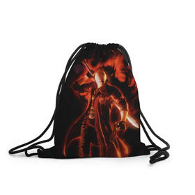 Рюкзак-мешок 3D с принтом Devil May Cry в Курске, 100% полиэстер | плотность ткани — 200 г/м2, размер — 35 х 45 см; лямки — толстые шнурки, застежка на шнуровке, без карманов и подкладки | devil | данте | дьявол | слэшер