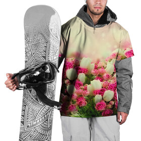 Накидка на куртку 3D с принтом Цветы в Курске, 100% полиэстер |  | Тематика изображения на принте: розовый | розы | цветы | яркий