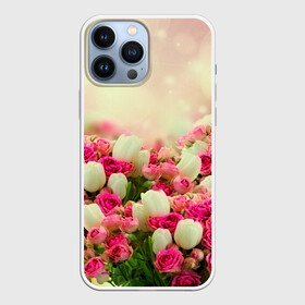 Чехол для iPhone 13 Pro Max с принтом Цветы в Курске,  |  | розовый | розы | цветы | яркий
