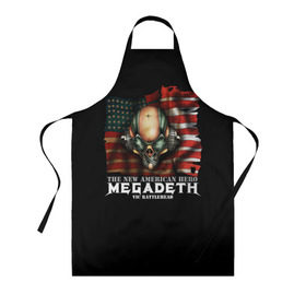 Фартук 3D с принтом Megadeth #3 в Курске, 100% полиэстер | общий размер — 65 х 85 см, ширина нагрудника — 26 см, горловина — 53 см, длина завязок — 54 см, общий обхват в поясе — 173 см. Принт на завязках и на горловине наносится с двух сторон, на основной части фартука — только с внешней стороны | dave | megadeth | metal | mustaine | rattlehead | rock | thrash | vic | дейв | мастейн | мегадез | мегадет | мегедес | метал | рок | треш