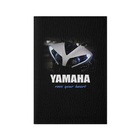 Обложка для паспорта матовая кожа с принтом Yamaha в Курске, натуральная матовая кожа | размер 19,3 х 13,7 см; прозрачные пластиковые крепления | Тематика изображения на принте: yamaha | yzf | байк | байкер | мото | мотоцикл | мотоциклист | ямаха