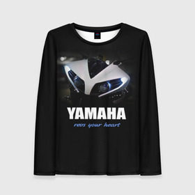 Женский лонгслив 3D с принтом Yamaha в Курске, 100% полиэстер | длинные рукава, круглый вырез горловины, полуприлегающий силуэт | yamaha | yzf | байк | байкер | мото | мотоцикл | мотоциклист | ямаха