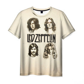 Мужская футболка 3D с принтом Led Zeppelin 1 в Курске, 100% полиэфир | прямой крой, круглый вырез горловины, длина до линии бедер | led zeppelin | лед зеппелин | роберт плант
