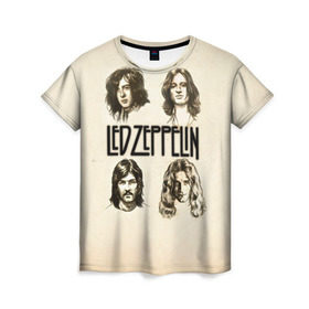 Женская футболка 3D с принтом Led Zeppelin 1 в Курске, 100% полиэфир ( синтетическое хлопкоподобное полотно) | прямой крой, круглый вырез горловины, длина до линии бедер | led zeppelin | лед зеппелин | роберт плант