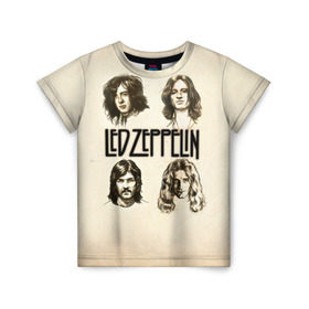 Детская футболка 3D с принтом Led Zeppelin 1 в Курске, 100% гипоаллергенный полиэфир | прямой крой, круглый вырез горловины, длина до линии бедер, чуть спущенное плечо, ткань немного тянется | Тематика изображения на принте: led zeppelin | лед зеппелин | роберт плант
