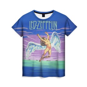 Женская футболка 3D с принтом Led Zeppelin 2 в Курске, 100% полиэфир ( синтетическое хлопкоподобное полотно) | прямой крой, круглый вырез горловины, длина до линии бедер | Тематика изображения на принте: led zeppelin | лед зеппелин | роберт плант