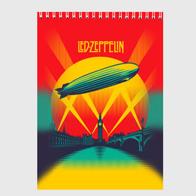 Скетчбук с принтом Led Zeppelin 3 в Курске, 100% бумага
 | 48 листов, плотность листов — 100 г/м2, плотность картонной обложки — 250 г/м2. Листы скреплены сверху удобной пружинной спиралью | led zeppelin | лед зеппелин | роберт плант