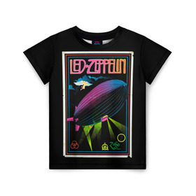 Детская футболка 3D с принтом Led Zeppelin 6 в Курске, 100% гипоаллергенный полиэфир | прямой крой, круглый вырез горловины, длина до линии бедер, чуть спущенное плечо, ткань немного тянется | led zeppelin | лед зеппелин | роберт плант