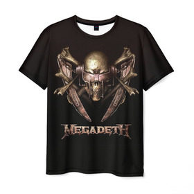 Мужская футболка 3D с принтом Megadeth 3 в Курске, 100% полиэфир | прямой крой, круглый вырез горловины, длина до линии бедер | megadeth | дирк вербурен | дэвид эллефсон | дэйв мастейн | кико лоурейро | мегадэт