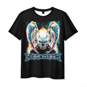 Мужская футболка 3D с принтом Megadeth 4 в Курске, 100% полиэфир | прямой крой, круглый вырез горловины, длина до линии бедер | megadeth | дирк вербурен | дэвид эллефсон | дэйв мастейн | кико лоурейро | мегадэт