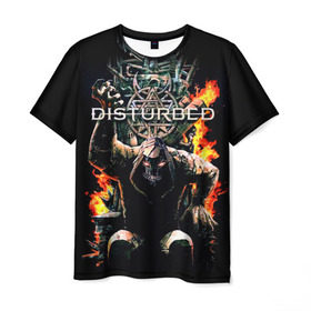 Мужская футболка 3D с принтом Disturbed 11 в Курске, 100% полиэфир | прямой крой, круглый вырез горловины, длина до линии бедер | disturbed | donegan | draiman | moyer | wengren | венгрен | дистурбед | дониган | дрейман | мойер | хард рок