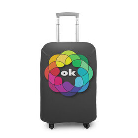 Чехол для чемодана 3D с принтом Окей в Курске, 86% полиэфир, 14% спандекс | двустороннее нанесение принта, прорези для ручек и колес | love | ok |  любовь