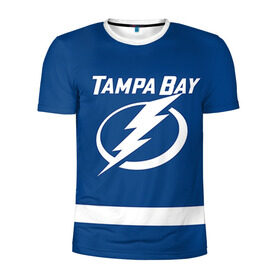 Мужская футболка 3D спортивная с принтом Tampa Bay Drouin в Курске, 100% полиэстер с улучшенными характеристиками | приталенный силуэт, круглая горловина, широкие плечи, сужается к линии бедра | 27 | jonathan drouin | tampa bay lightning | джонатан друэн | нхл | тампа бэй лайтнинг | хоккей