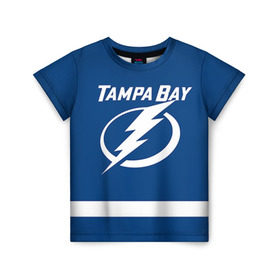 Детская футболка 3D с принтом Tampa Bay Drouin в Курске, 100% гипоаллергенный полиэфир | прямой крой, круглый вырез горловины, длина до линии бедер, чуть спущенное плечо, ткань немного тянется | Тематика изображения на принте: 27 | jonathan drouin | tampa bay lightning | джонатан друэн | нхл | тампа бэй лайтнинг | хоккей